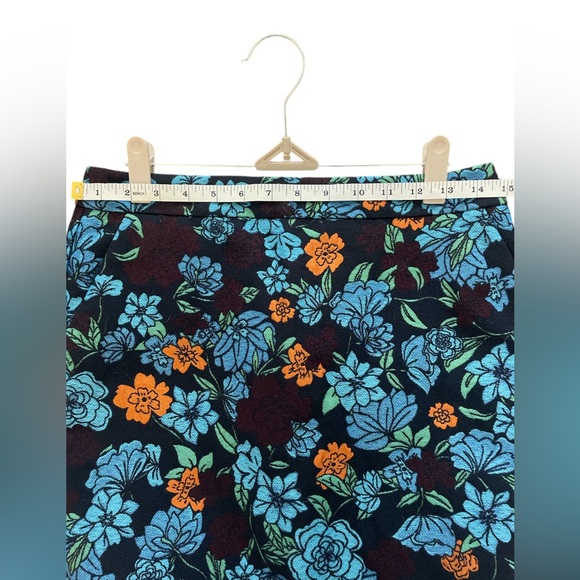 Loft Floral Blue and Orange Women's Skirt - Picture 3 of 4